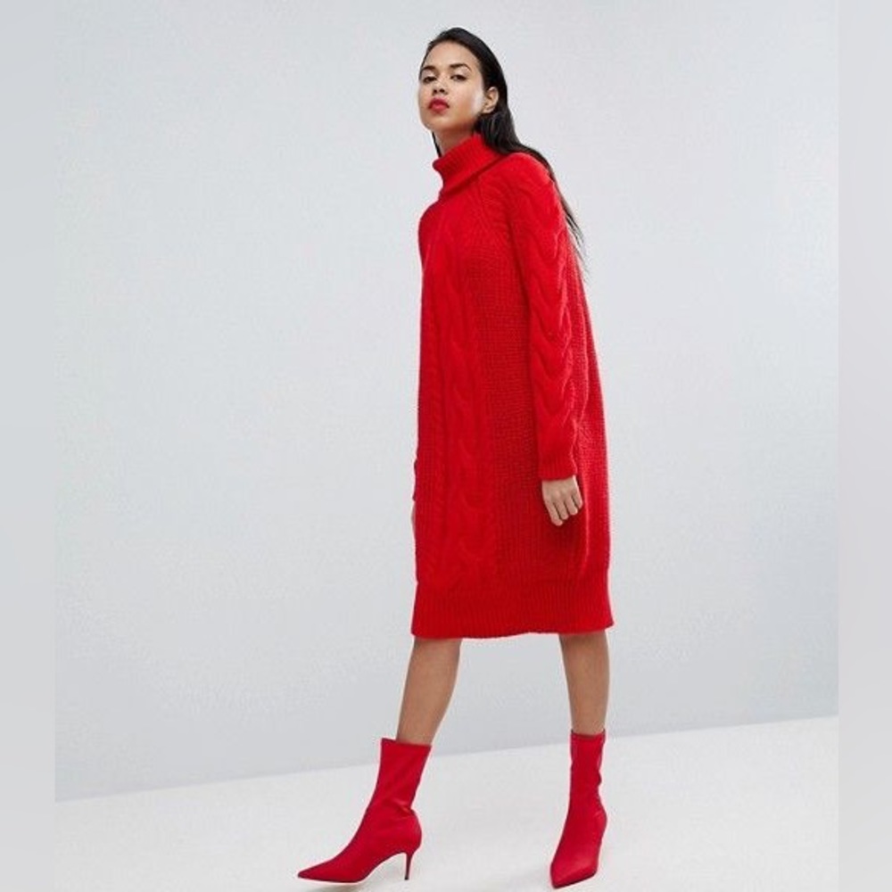River island chunky knit sweater dress